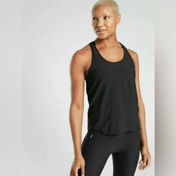 ATHLETA Nova Perforated Tank Top Black size LARGE - Picture 1 of 10